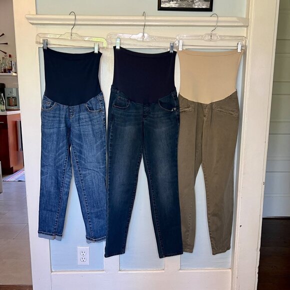 LED Maternity Jeans Bundle x3 Multi Size - Picture 1 of 11